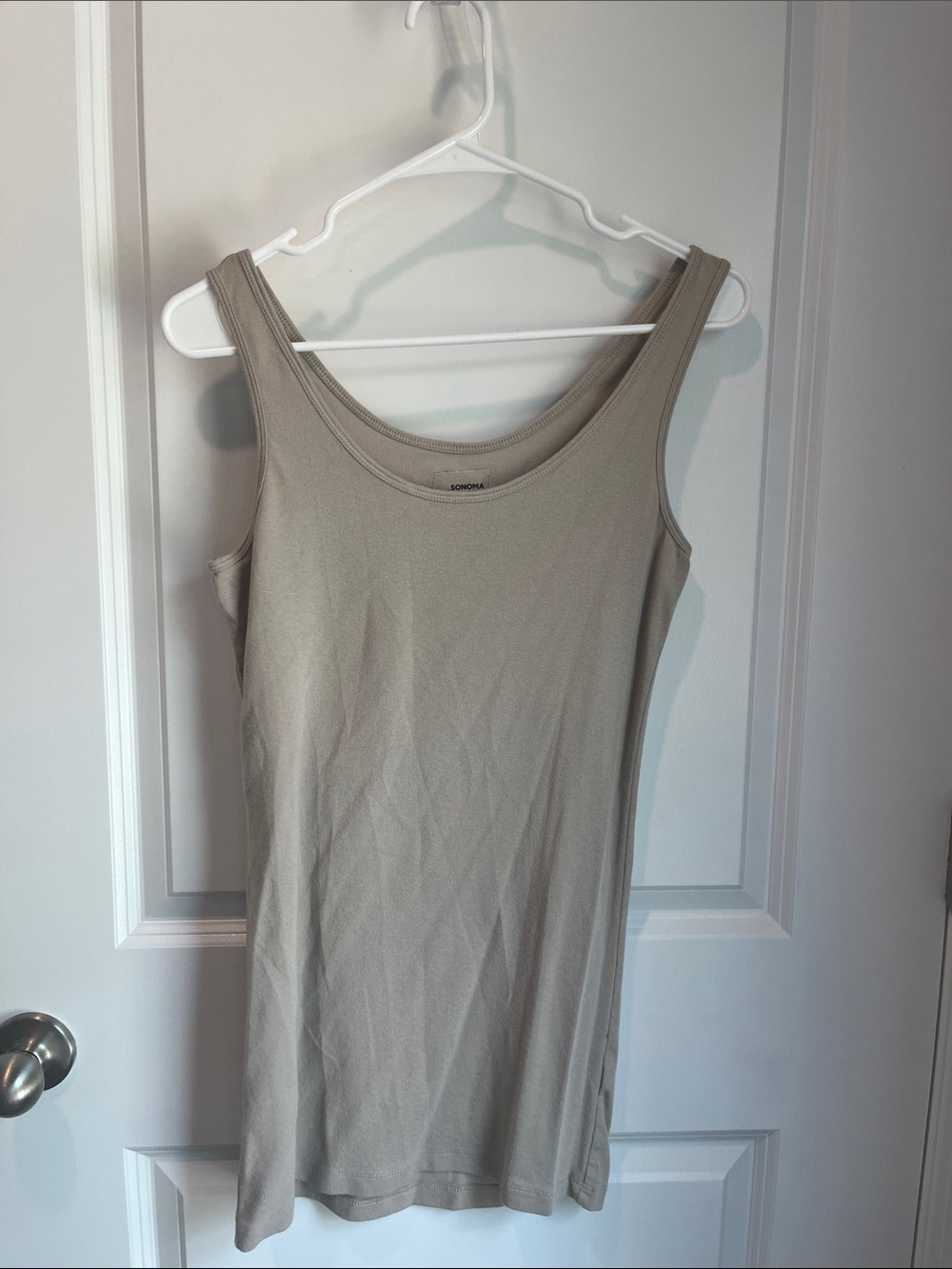 Sonoma Neutral Taupe Scoop Neck Tunic Tank Top